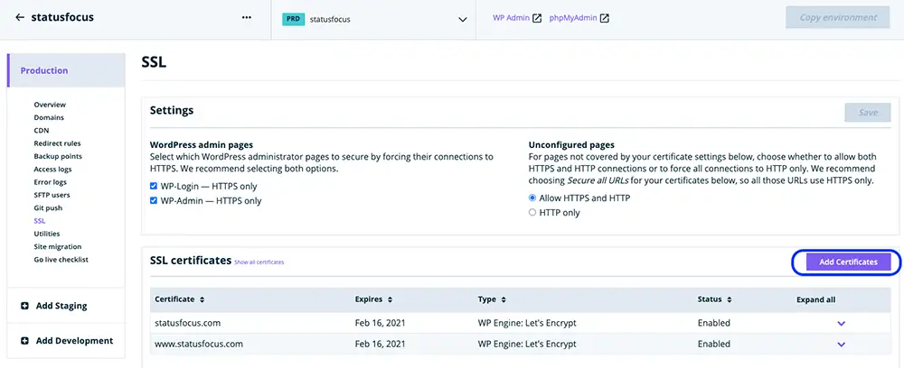 How to Install a Free SSL Certificate on a Website with WPEngine