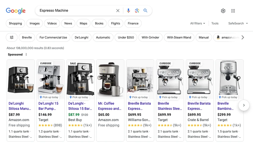 Example of an SEM Pay Per Click Advertising Listing in Google