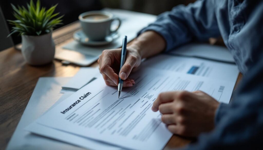 A photograph of a person sitting at a desk