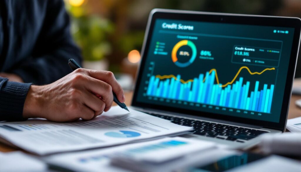A photograph of a person reviewing their financial documents or using a calculator